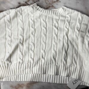 Cozy White Cable Knit Sweater